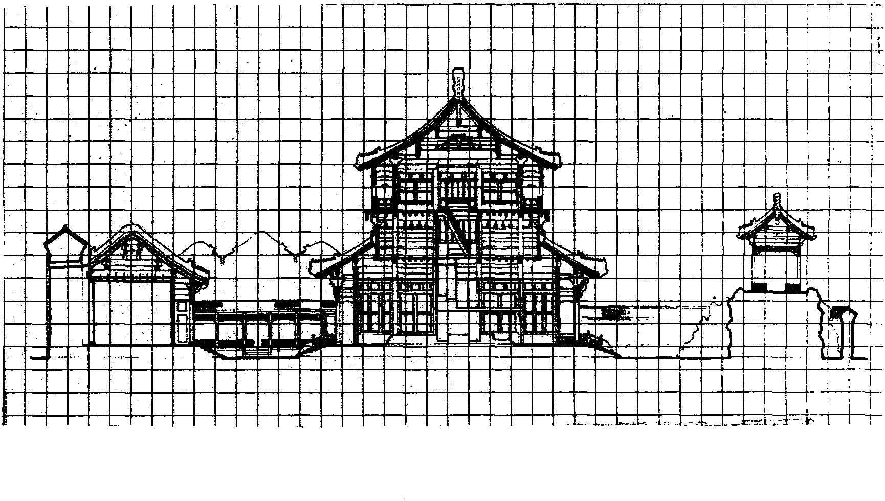 延春阁南北轴剖面图